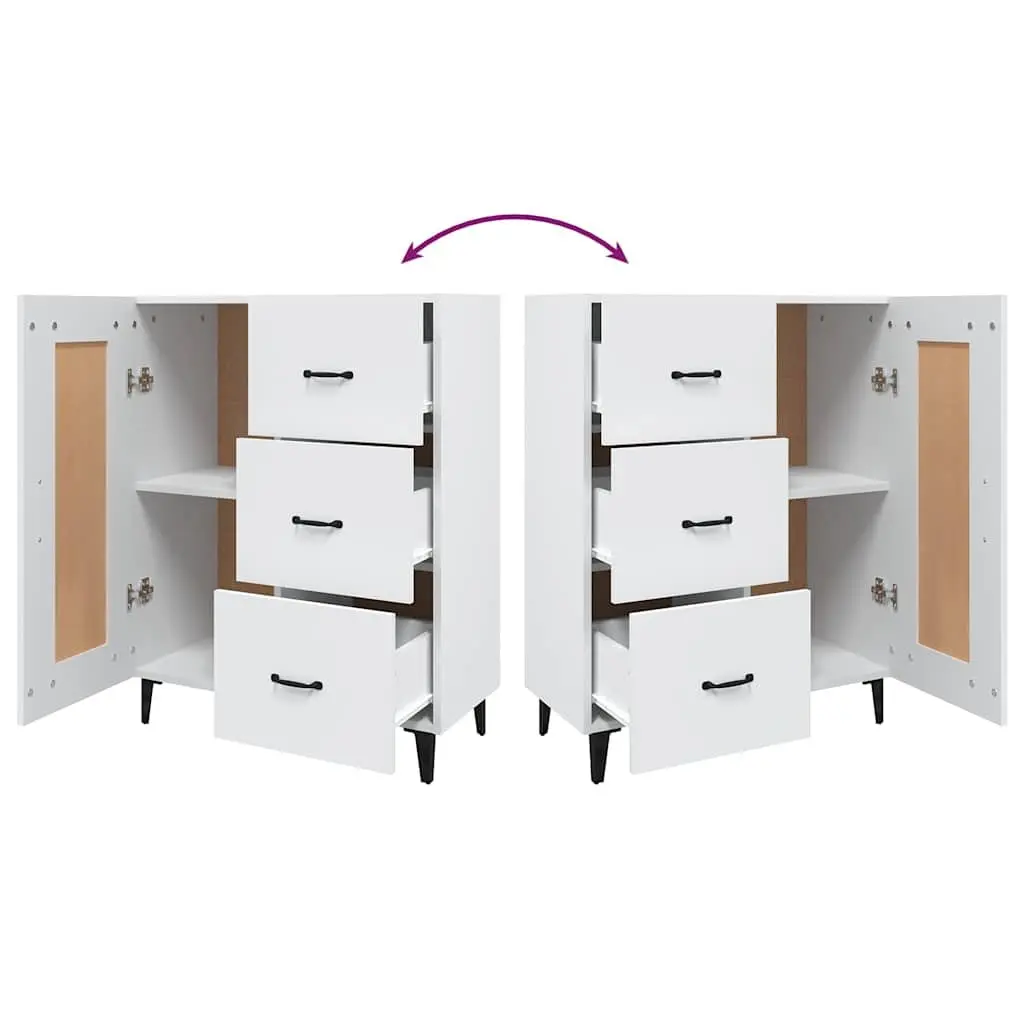 White Sideboard Cabinet Storage Buffet Engineered Wood Living Room Display