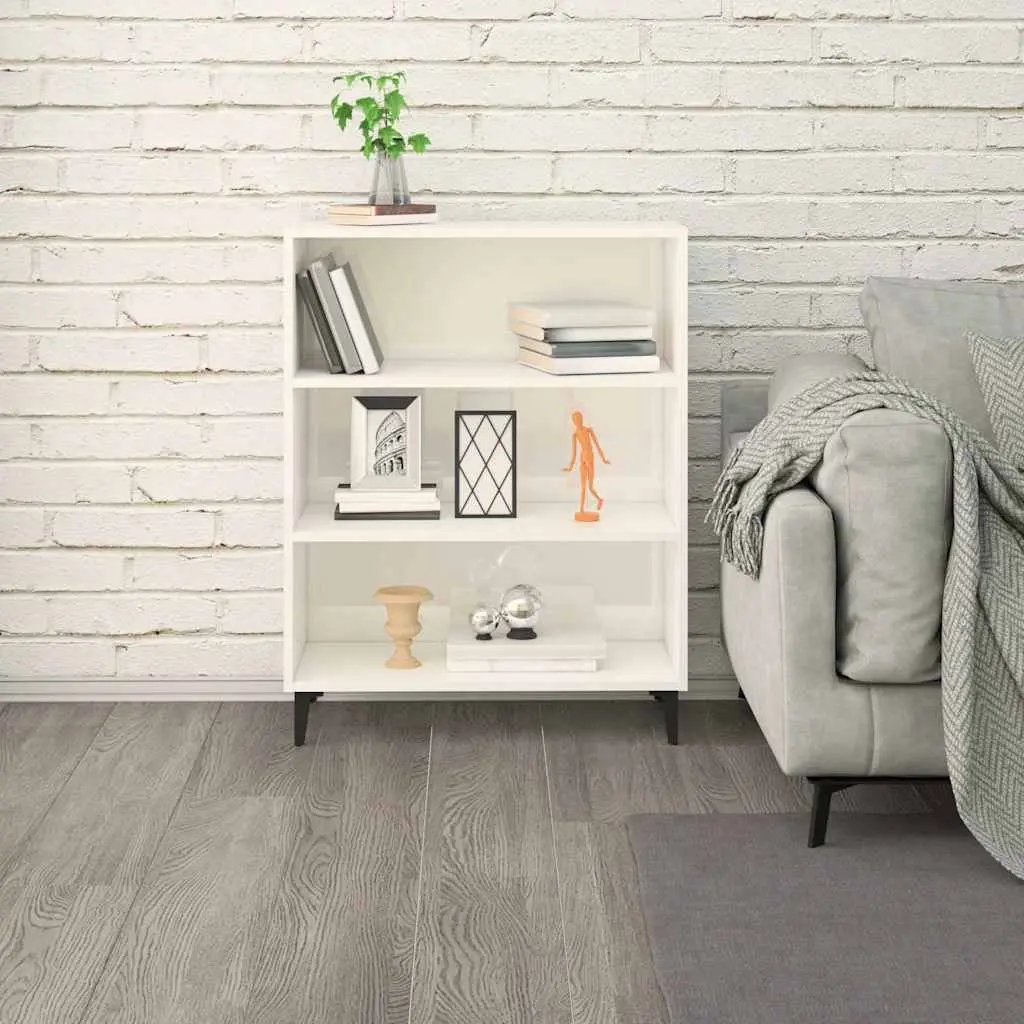 Sideboard Engineered Wood High Gloss White 69.5x32.5x90cm