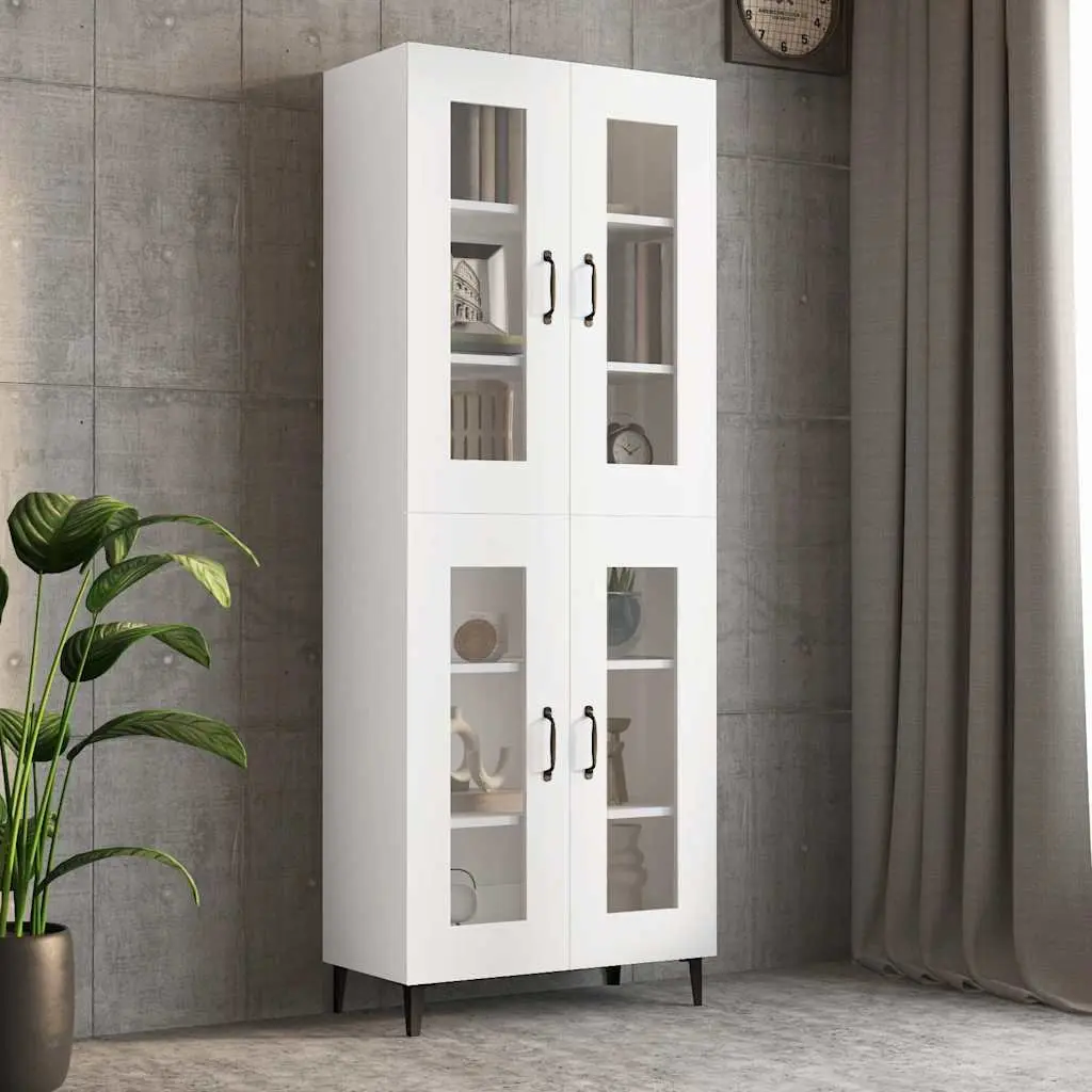 Hanging Wall Cabinet White Storage Organiser Engineered Wood Home Furniture