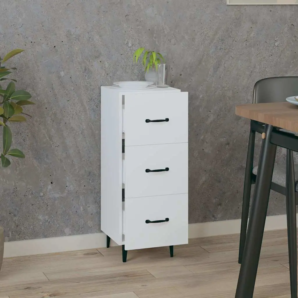 Sideboard Engineered Wood 34.5 cm Width White Storage Cabinet