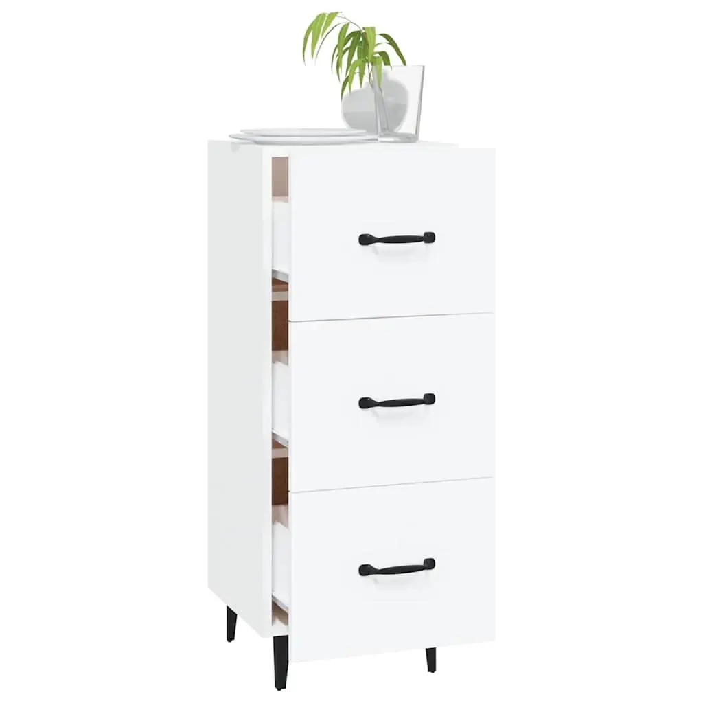 Sideboard Engineered Wood 34.5 cm Width White Storage Cabinet
