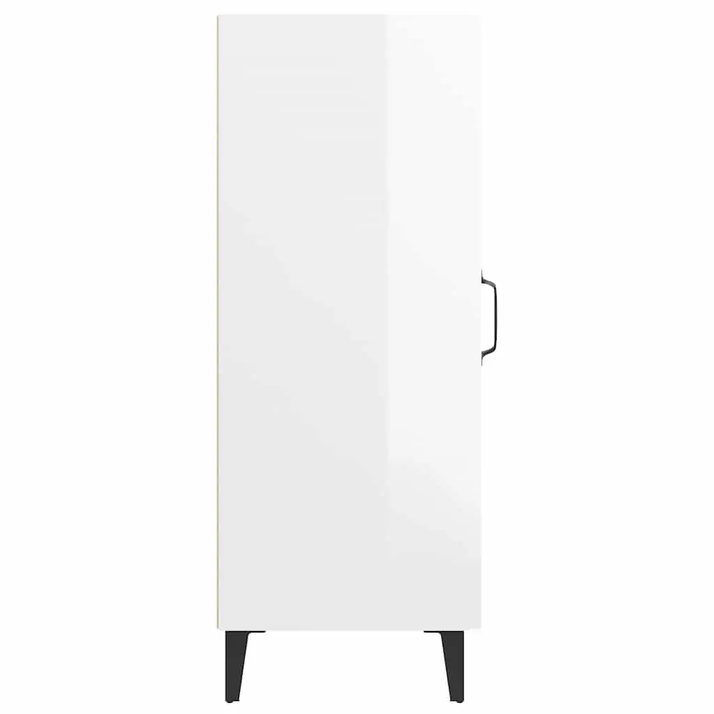 Sideboard Cabinet White High Gloss Storage Buffet Engineered Wood Furniture 90cm