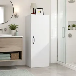 Functional Hanging Wall Cabinet - White 34.5x34x90 cm