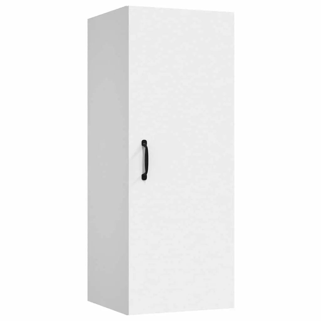 Hanging Wall Cabinet Engineered Wood 34.5x34x90 cm White Storage Organiser Shelving Unit