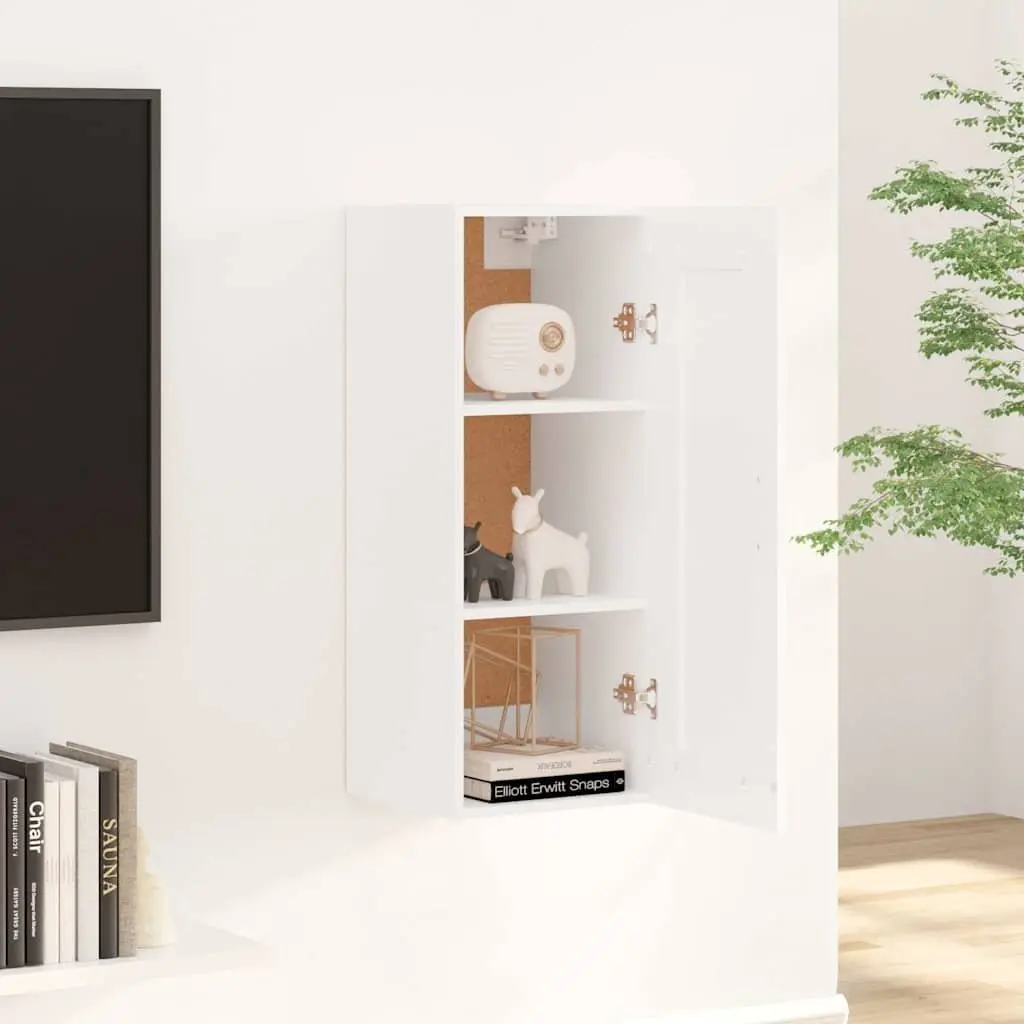 Wall-Mounted Storage Cabinet White 35x34x90cm