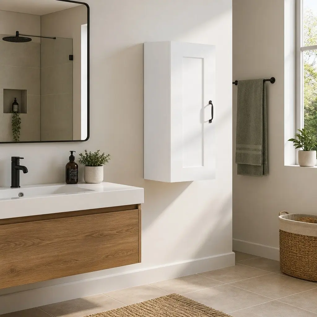 Hanging Storage Cabinet White 35x34x90cm Wall-Mounted Engineered Wood Door