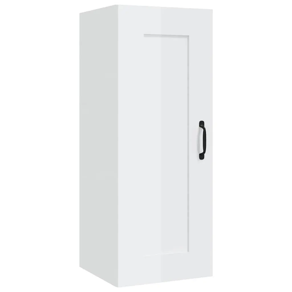 Hanging Storage Cabinet White 35x34x90cm Wall-Mounted Engineered Wood Door