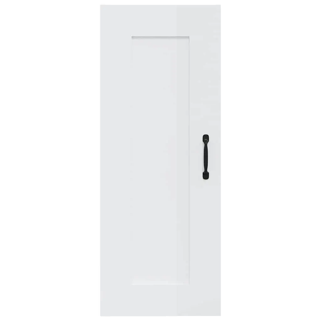 Hanging Storage Cabinet White 35x34x90cm Wall-Mounted Engineered Wood Door