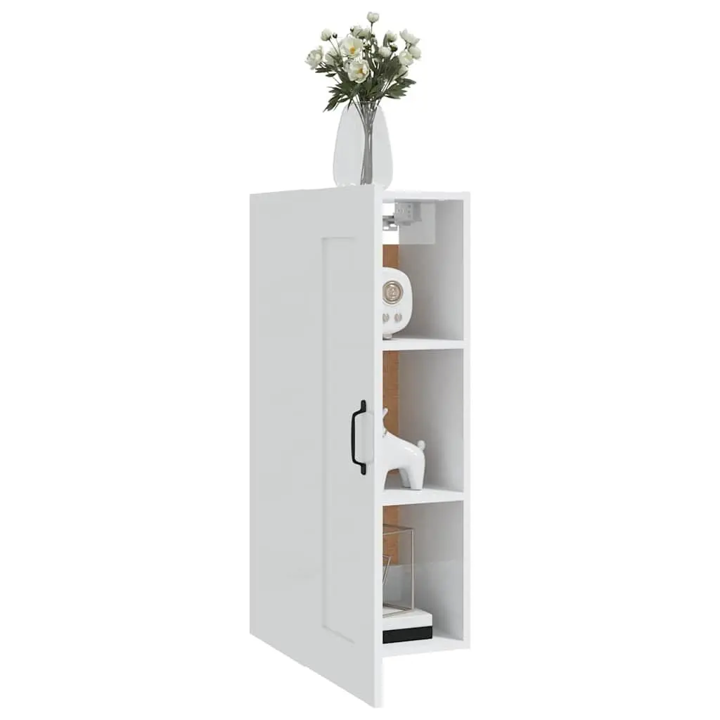 Hanging Storage Cabinet White 35x34x90cm Wall-Mounted Engineered Wood Door