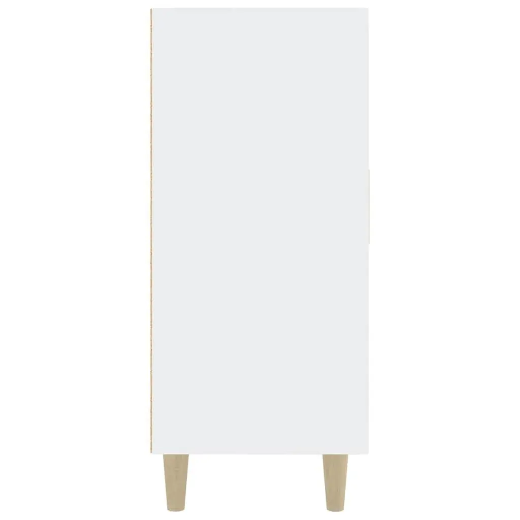 Sideboard Engineered Wood 90x34x80 cm White 3 Door Storage Cabinet
