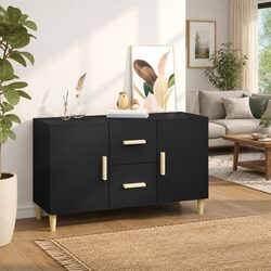 Versatile Black Storage Cabinet for Home Organization 100x36x60 cm