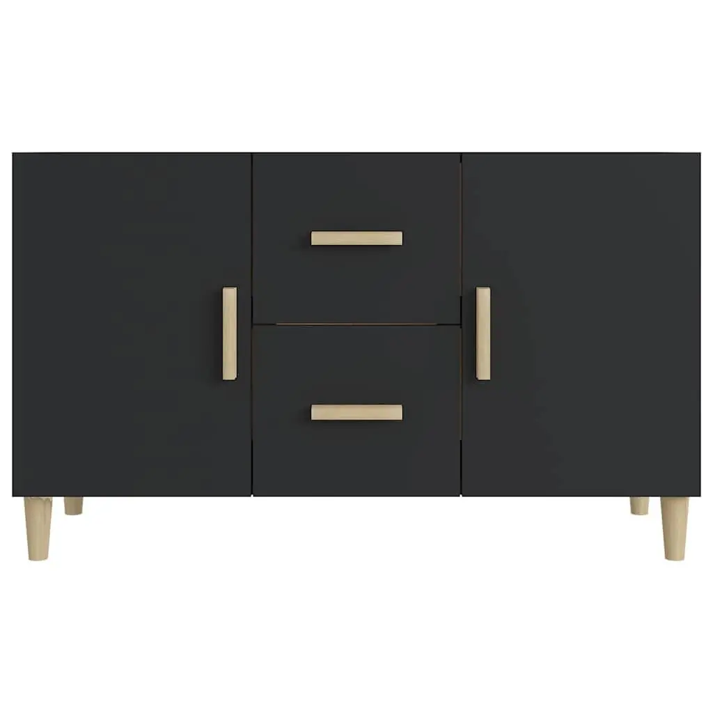 Sideboard Engineered Wood 100x36x60 cm Black Storage Cabinet with Doors and Drawers