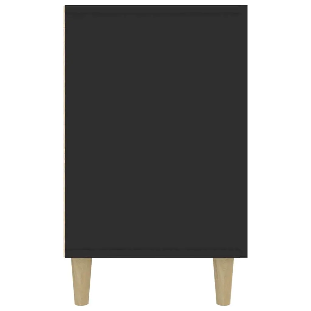 Sideboard Engineered Wood 100x36x60 cm Black Storage Cabinet with Doors and Drawers