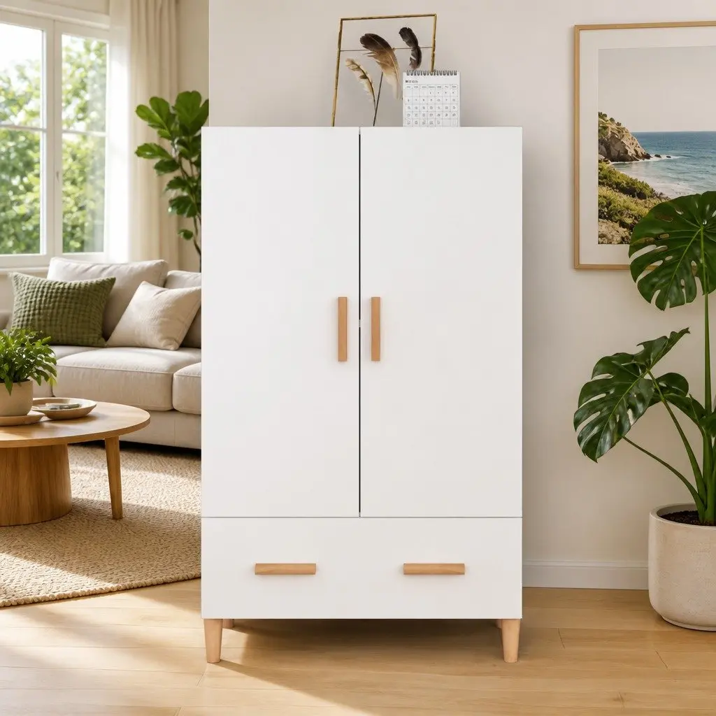 Highboard Storage Cabinet 70x31x115 cm White