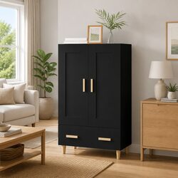 Versatile Black Highboard Storage Cabinet for Your Home