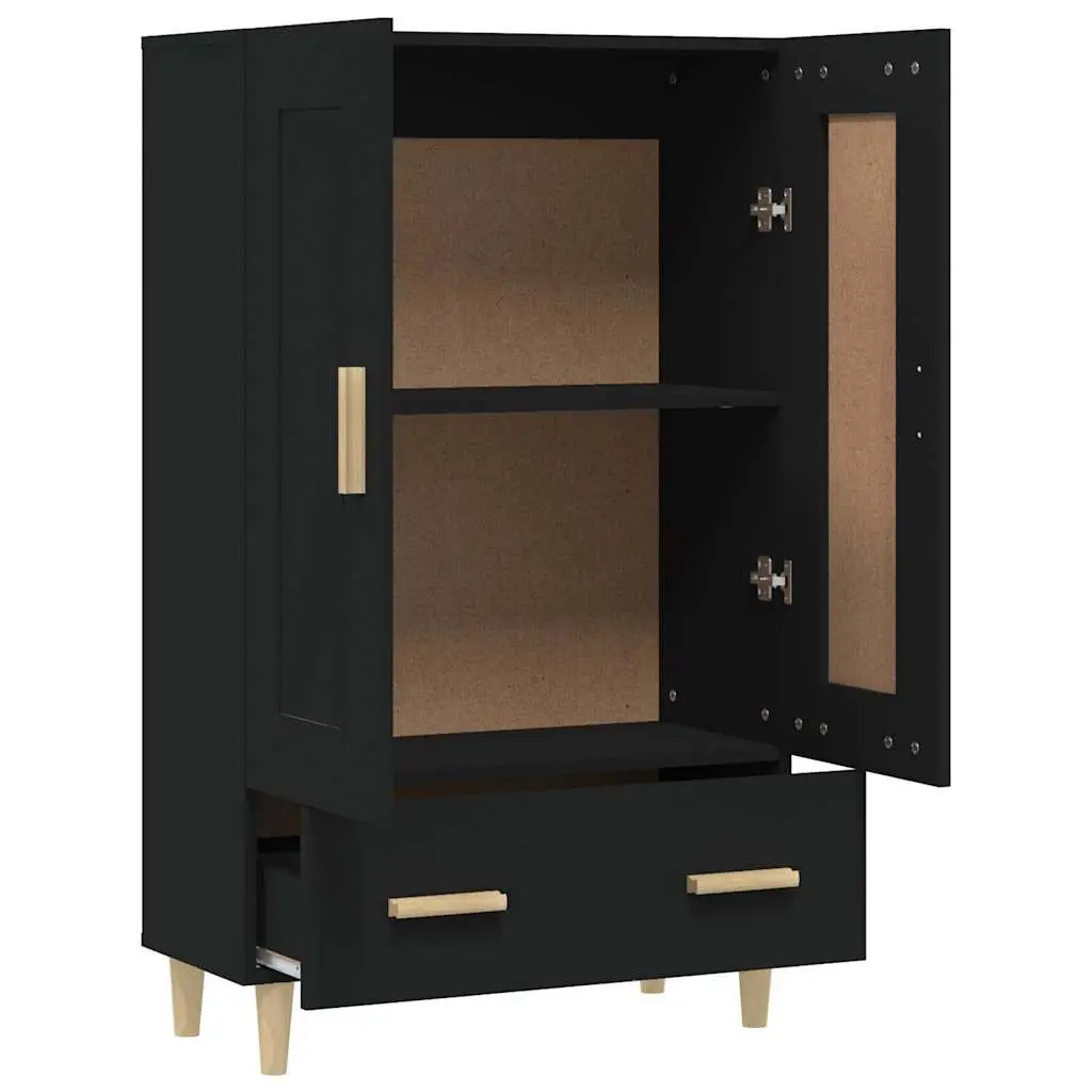 Sideboard Storage Cabinet Engineered Wood 70x31x115cm Black