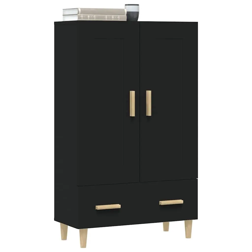 Sideboard Storage Cabinet Engineered Wood 70x31x115cm Black