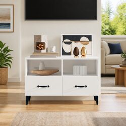 Practical High Gloss White TV Cabinet for Everyday Use