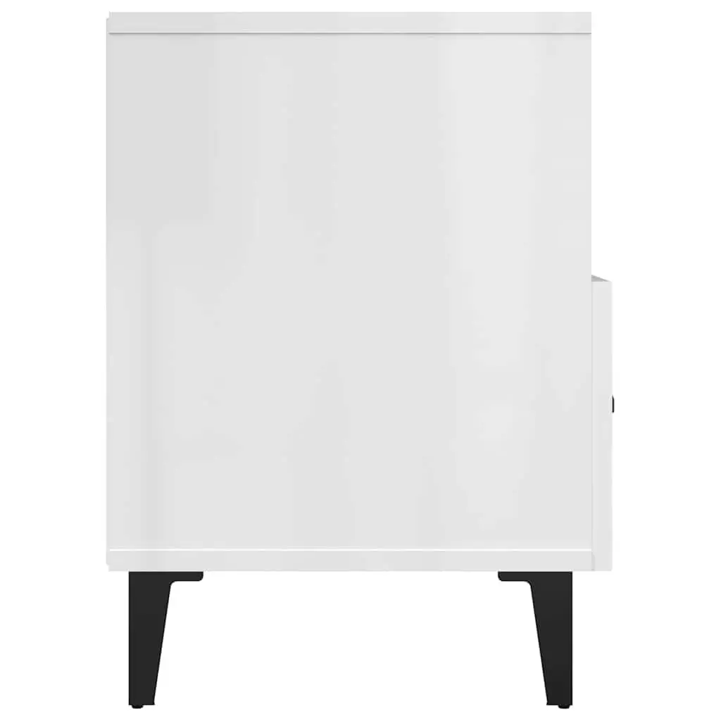 TV Cabinet Engineered Wood High Gloss White 80 x 36 x 50 cm