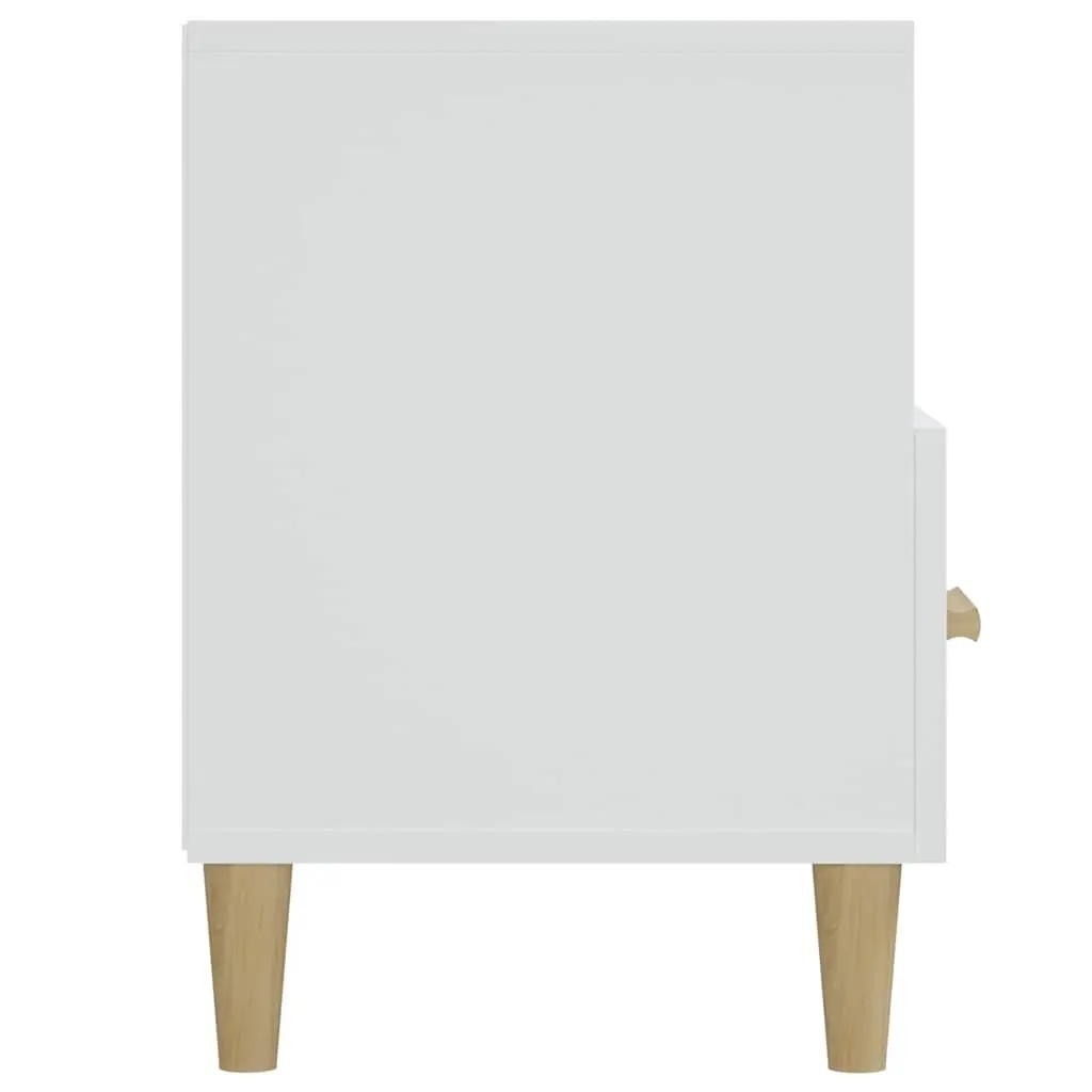 Media Unit TV Cabinet Engineered Wood High Gloss White 102x36x50cm Storage Drawers Compartments