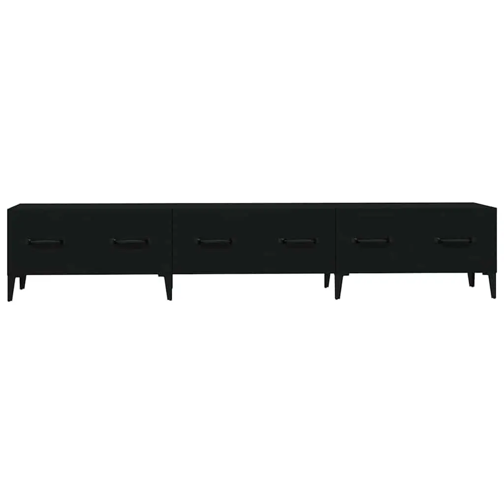 TV Cabinet Black Media Unit Living Room Storage Furniture Engineered Wood