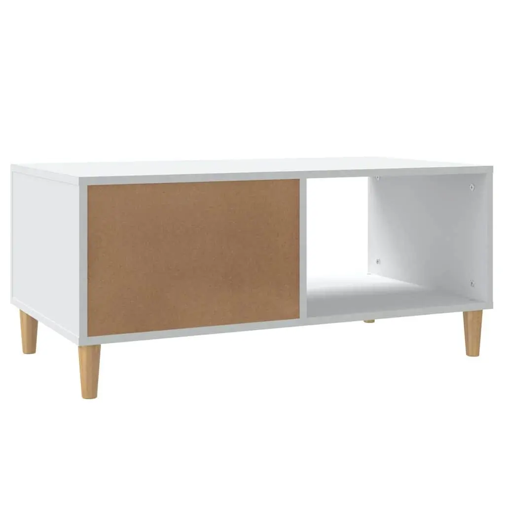 White Coffee Table 89.5x50x40cm Engineered Wood Living Room Side End Table