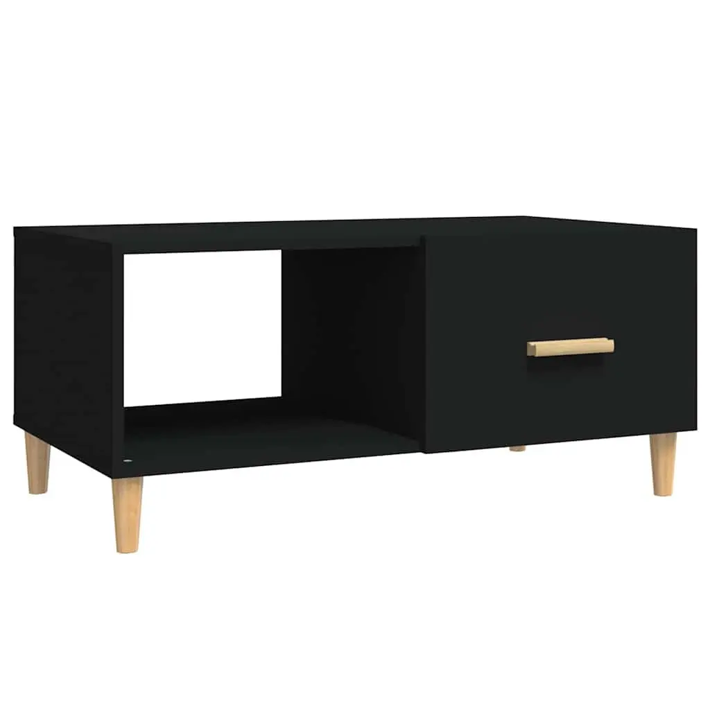 Coffee Table Engineered Wood Black 89.5 x 50 x 40 cm