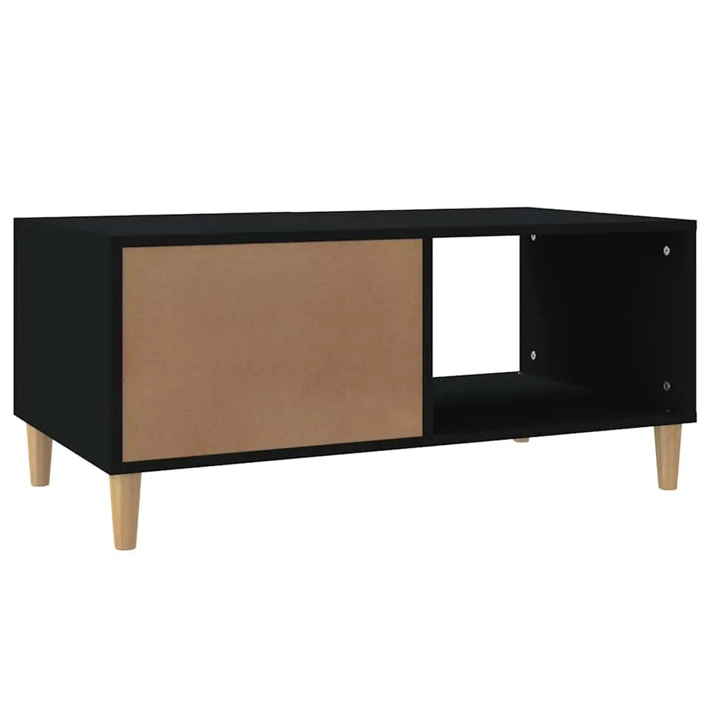 Coffee Table Engineered Wood Black 89.5 x 50 x 40 cm