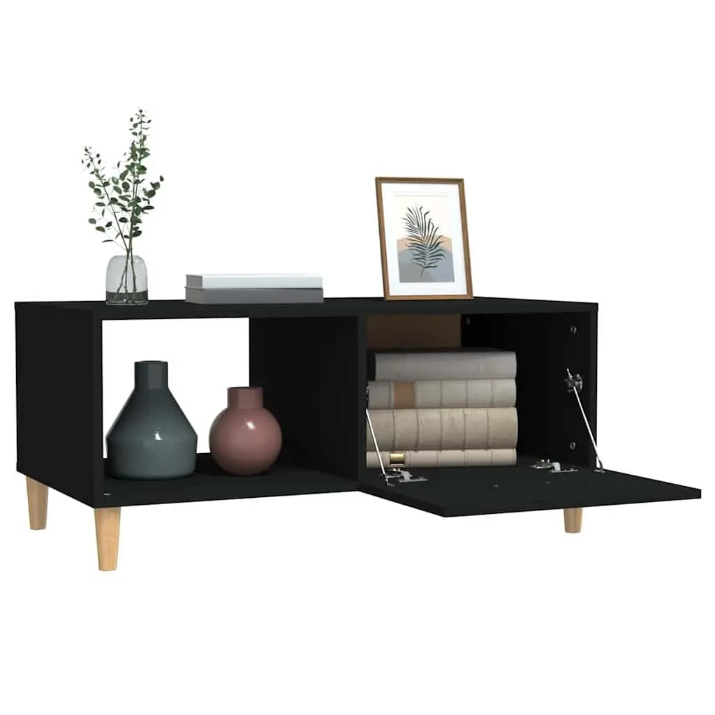 Coffee Table Engineered Wood Black 89.5 x 50 x 40 cm