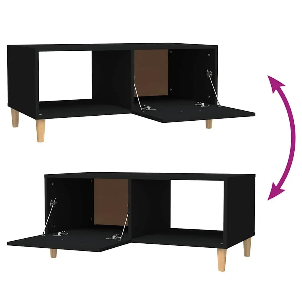 Coffee Table Engineered Wood Black 89.5 x 50 x 40 cm