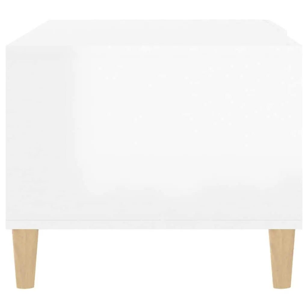 Coffee Table White High Gloss Modern Storage Compartments Living Room Furniture