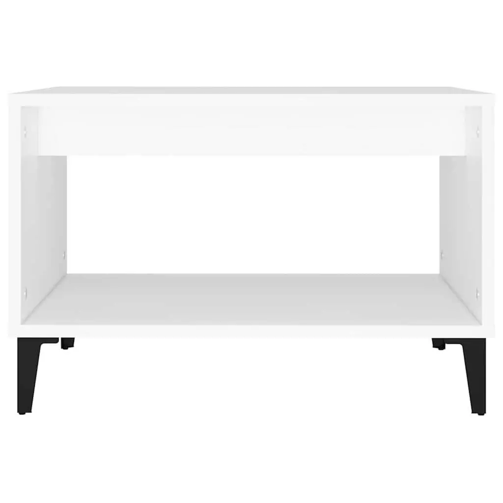 Coffee Table White Open Storage Compartment Living Room Accent Furniture