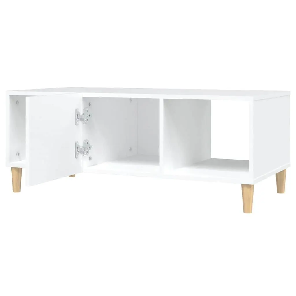 Coffee Table White 102x50x40 cm Storage Compartments Drawer Living Room