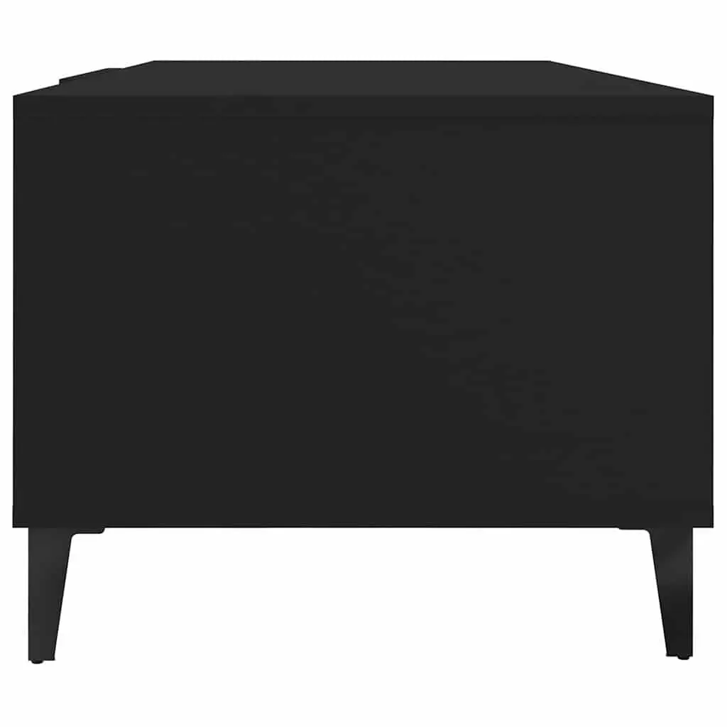 Coffee Table Black 102x50x40 cm Engineered Wood Storage Compartments Accent