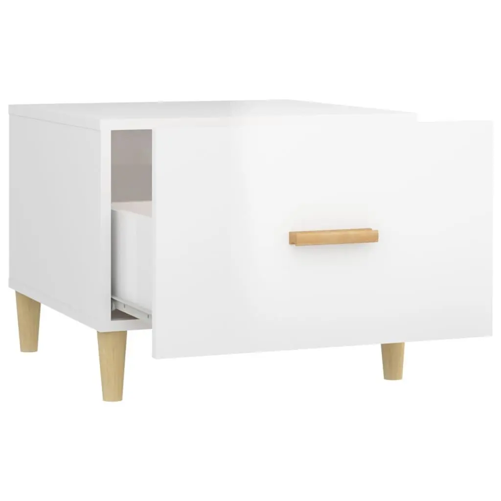 Coffee Tables Engineered Wood High Gloss White 50x50x40 cm 2 Piece