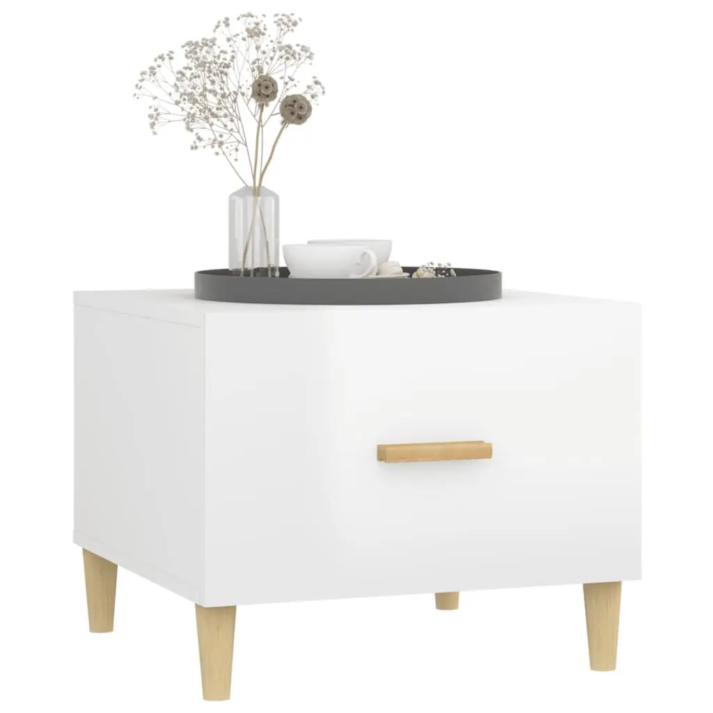 Coffee Tables Engineered Wood High Gloss White 50x50x40 cm 2 Piece