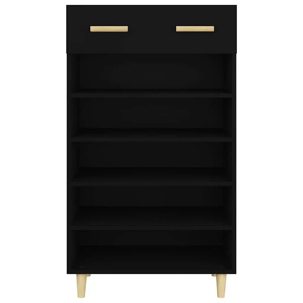 Shoe Cabinet Black 60x35x105cm Storage Organiser Cupboard 5 Compartments Drawer