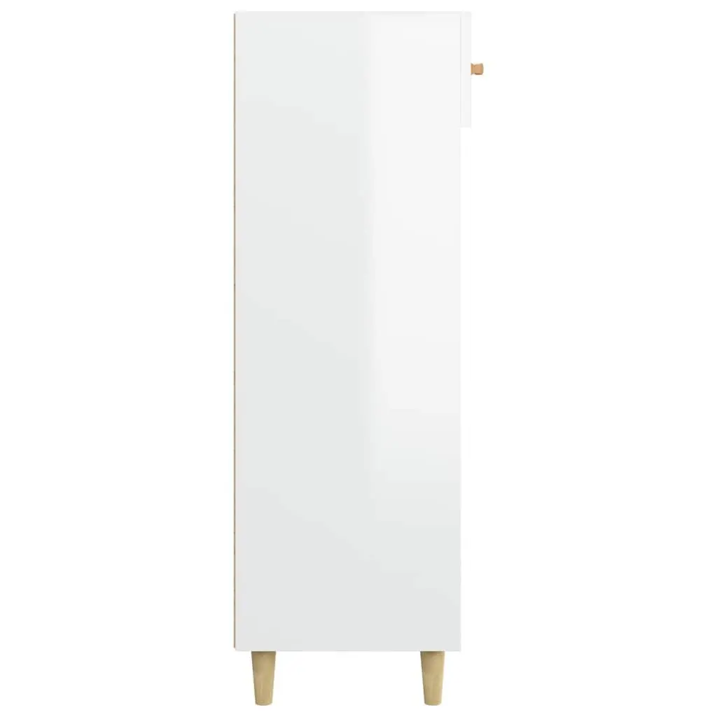 Shoe Cabinet White Tall Storage Organiser 5 Compartments 1 Drawer Cupboard