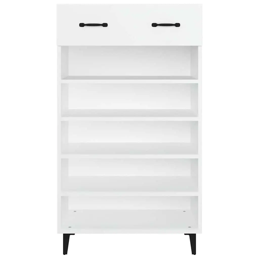 Shoe Storage Cupboard Engineered Wood White 60x35x105cm for Hallway and Bedroom Organization