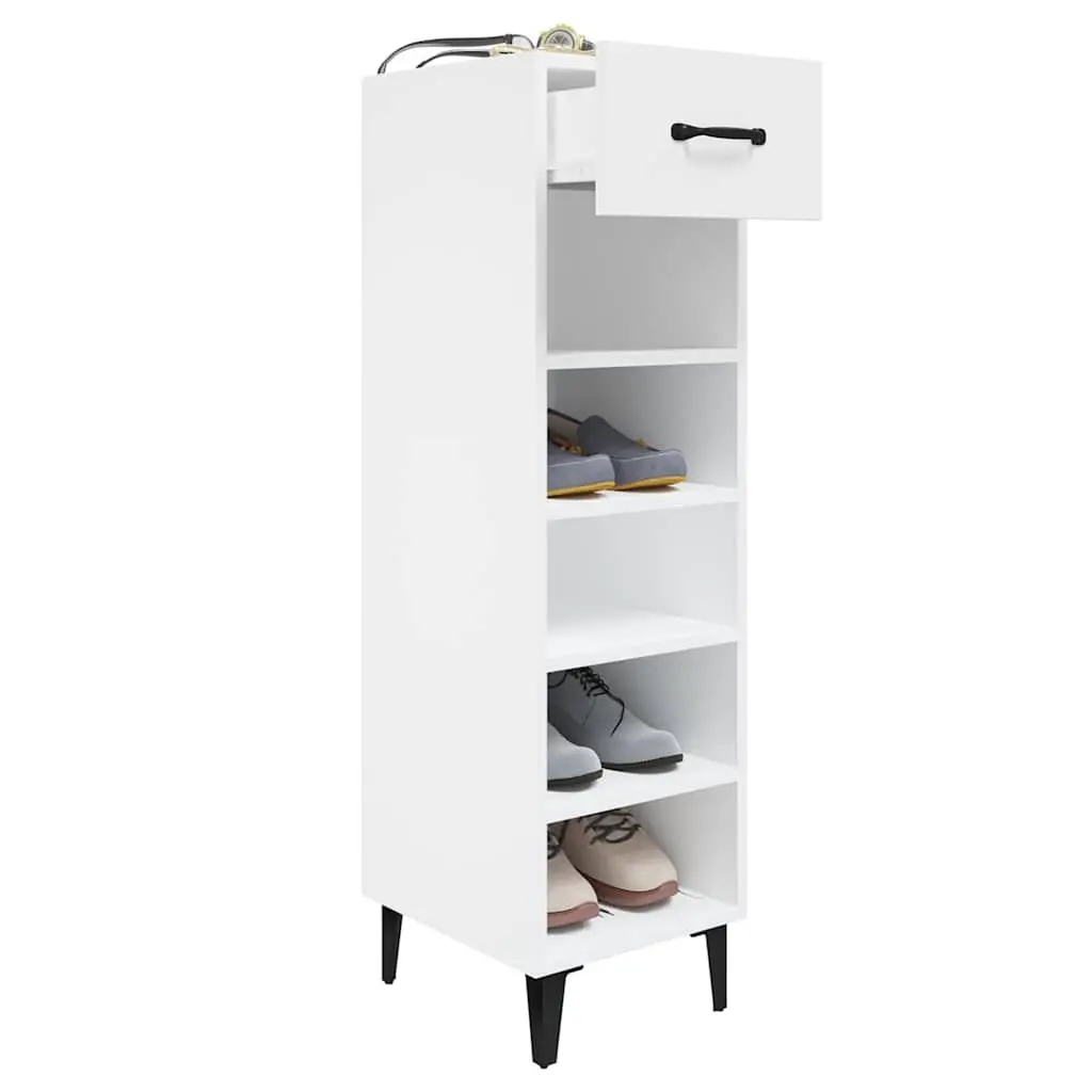 Shoe Cabinet High Gloss White Storage Organiser Shelves Drawer Hallway Wardrobe
