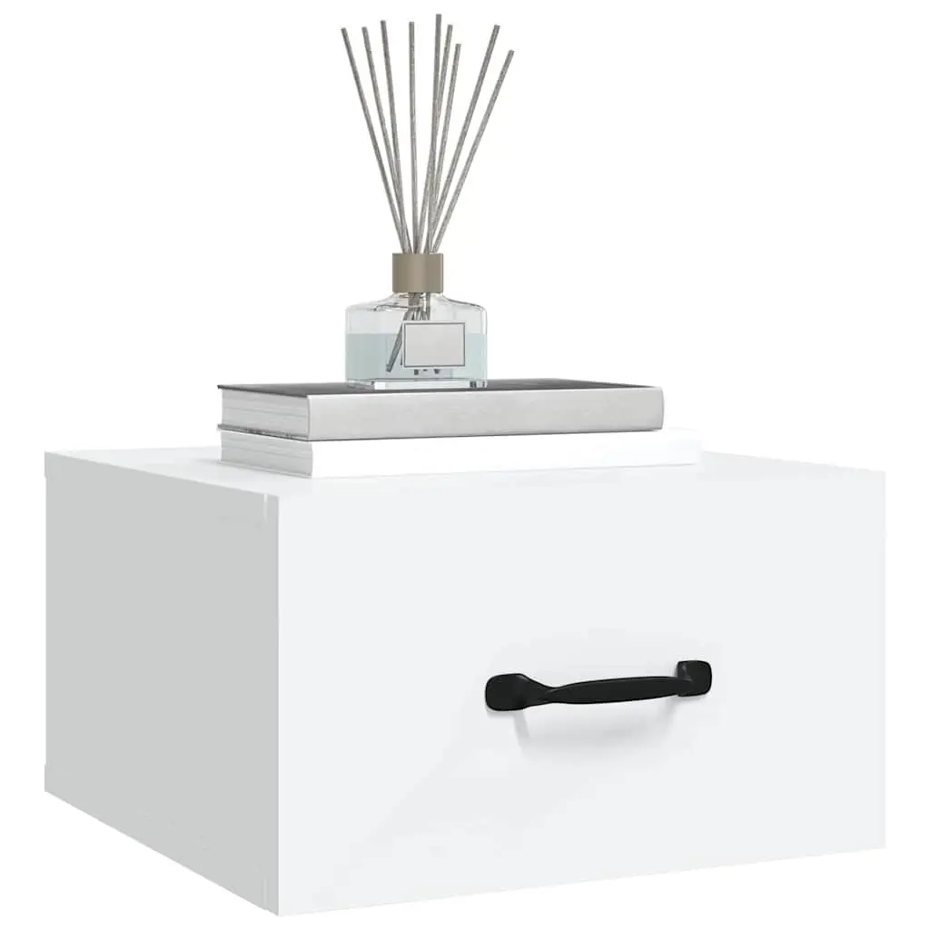Wall-mounted Bedside Cabinets Engineered Wood 35 x 35 x 20 cm White Set 2 Pieces