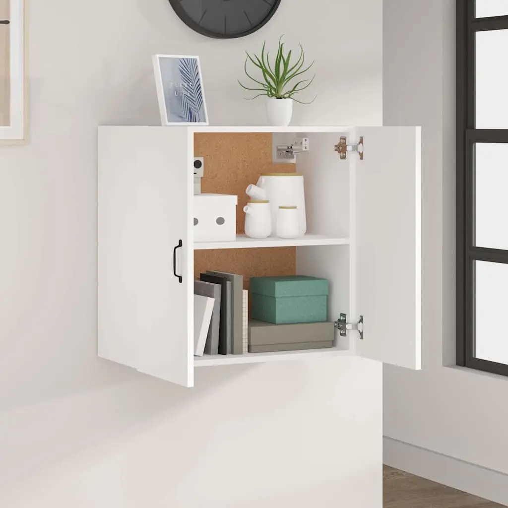 Wall Cabinet White Storage 60x31x60 cm Engineered Wood 2 Door Floating