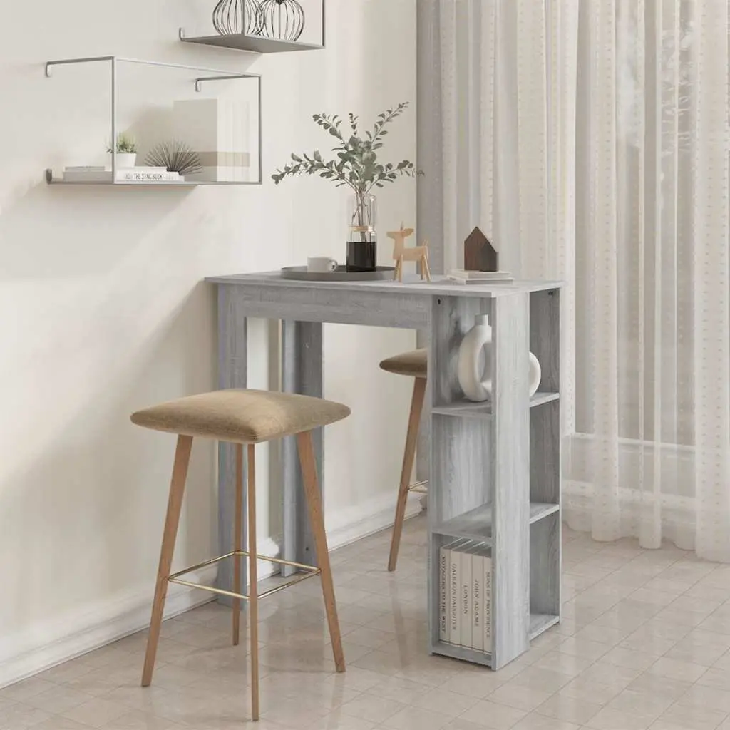 Bar Table Engineered Wood 102cm x 50cm x 103.5cm Grey