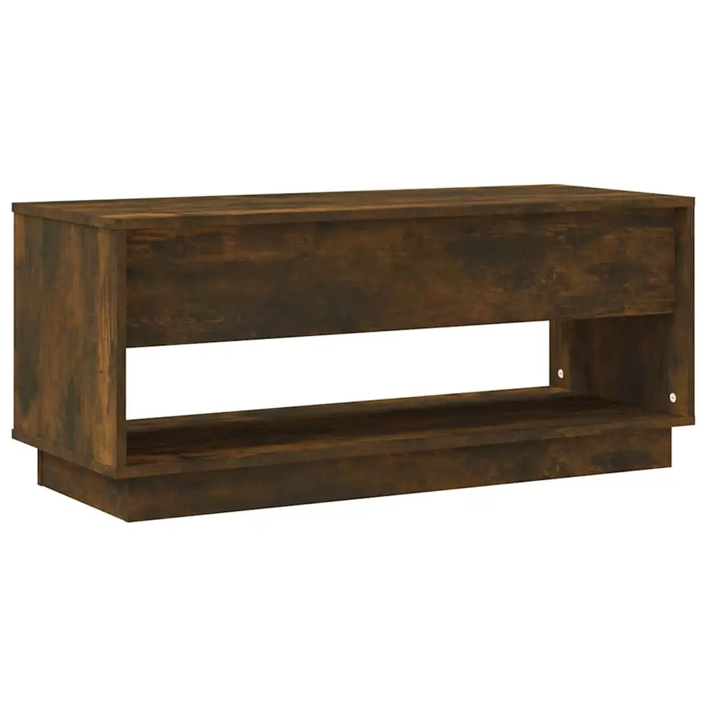 Brown TV Cabinet Engineered Wood 102x41x44 cm Durable Construction with 2 Drawers and 1 Open Compartment for Living Room Storage