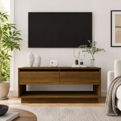 Practical Brown Oak TV Cabinet for Everyday Use