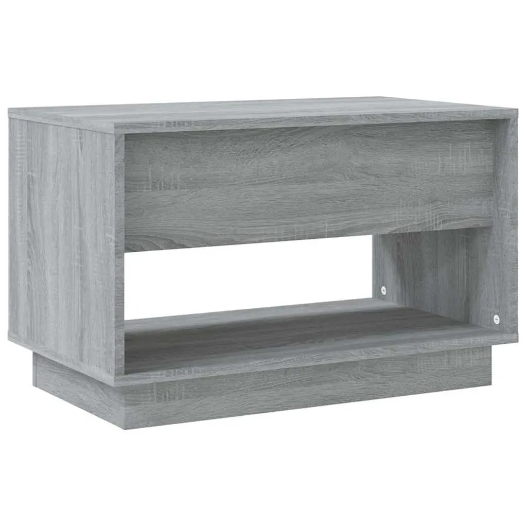 TV Cabinet Engineered Wood Grey 70x41x44cm Living Room Storage Unit with Drawers Open Compartment