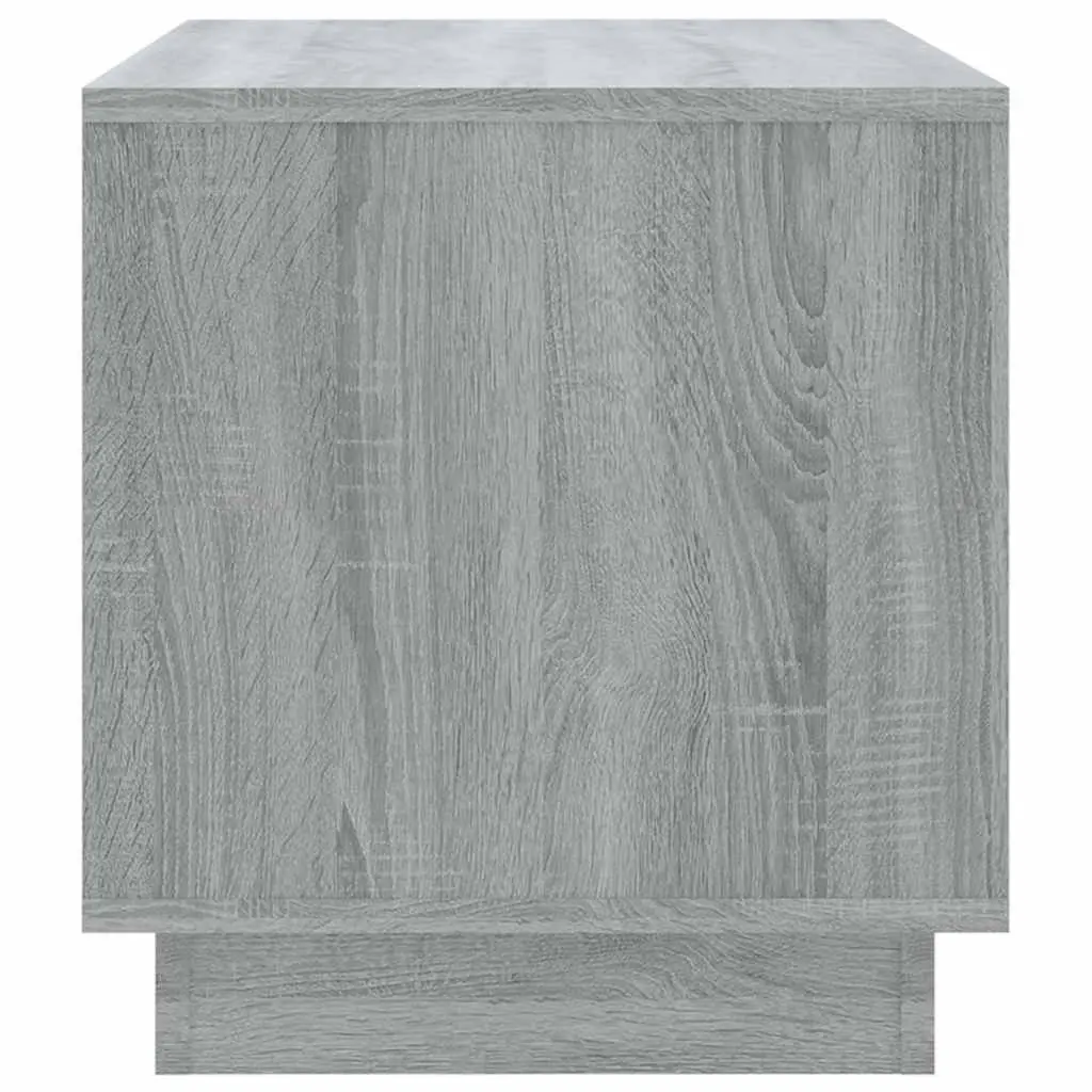 TV Cabinet Engineered Wood Grey 70x41x44cm Living Room Storage Unit with Drawers Open Compartment
