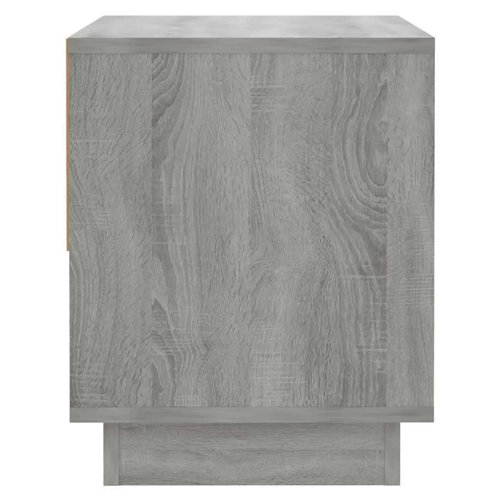 Bedside Cabinet Grey Sonoma Set 2 pcs Nightstand Storage Drawer Compartment