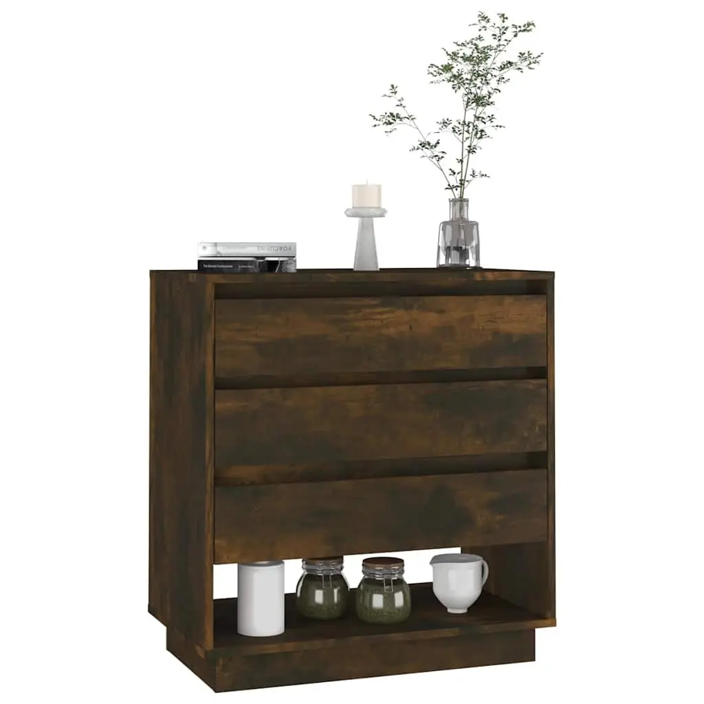 Sideboard Engineered Wood Brown 70W x 41D x 75H cm 3 Drawers 1 Compartment