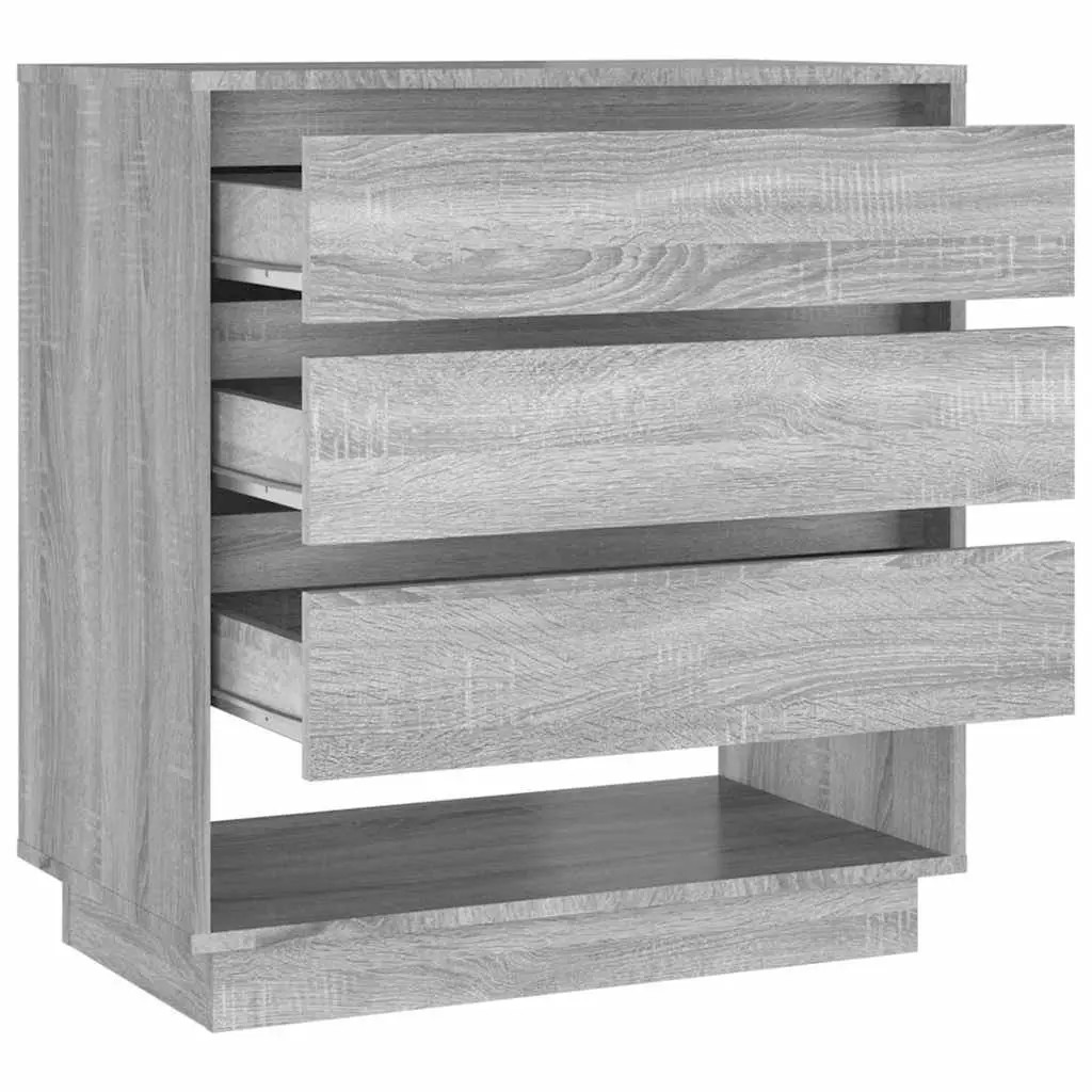 Sideboard Grey Sonoma Storage Cabinet with 3 Drawers 1 Compartment Home